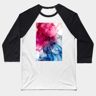 Scarlet Mist - Abstract Alcohol Ink Art Baseball T-Shirt